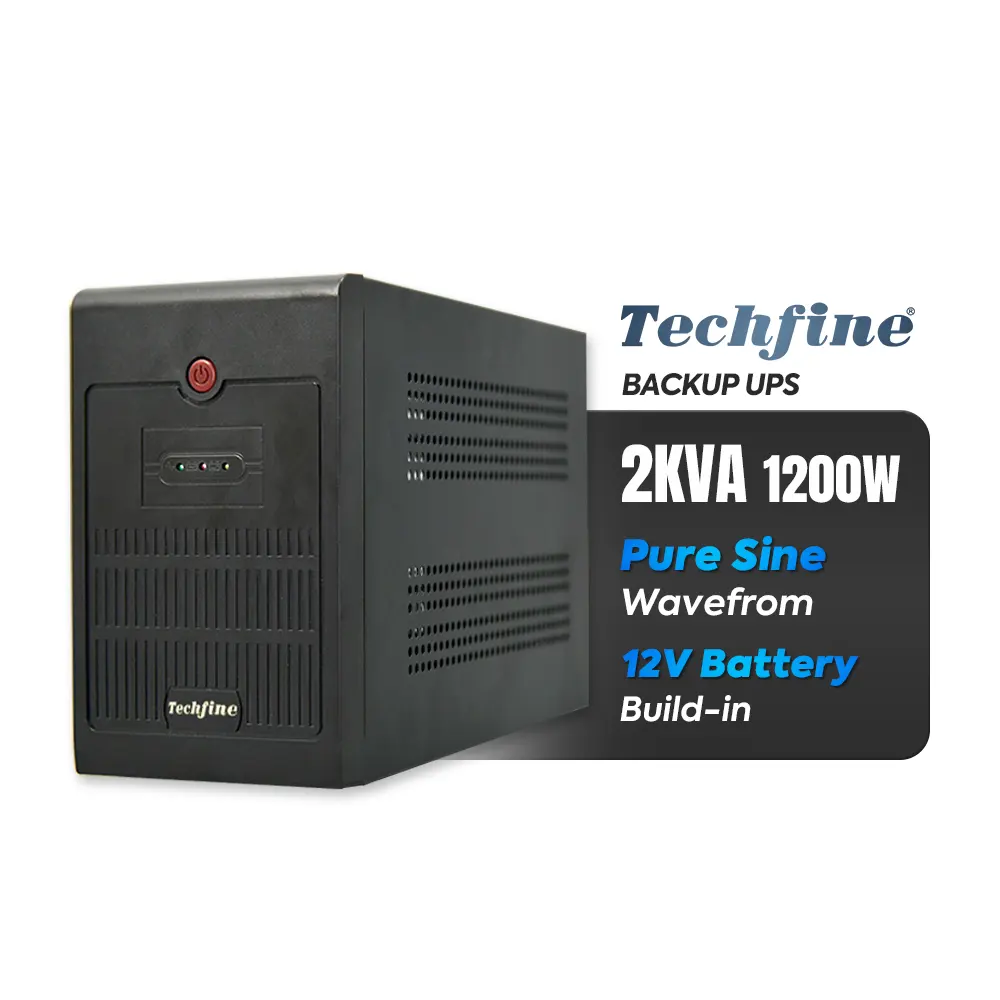 Techfine 1500va Ups 2000va 110V 220V Ups Noodvoeding Ups Batterij 9ah 12V