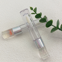 Tube à baume à lèvres transparent vide pas cher de 3,5 ml, joli récipient à rouge à lèvres en acrylique avec capuchon décoratif 3D pour produits cosmétiques pour les lèvres