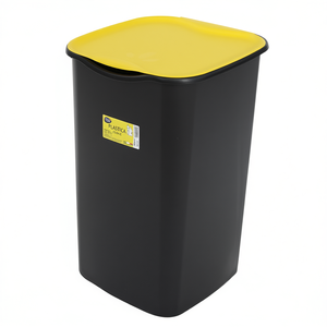 Recycling <b>Bin</b> Plastica 50 Lt Yellow Lid <b>Plastic</b> Waste Container - Product Image 3