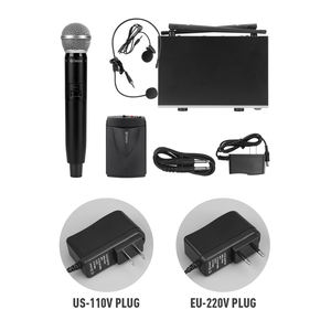 Système de microphone sans fil UHF Debra Audio D-120, micro-casque/micro-cravate, réduction de bruit, lumières LED, métal, OEM, KTV - Product Image 6