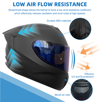 Helm motor pintar hitam wajah penuh Headset nirkabel Logo kustom dewasa perlindungan kepala harga pabrik