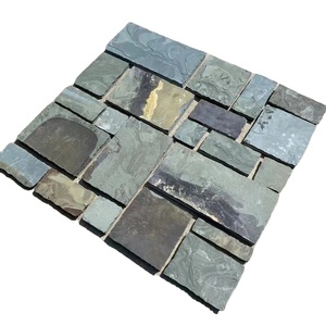 Carreaux de pont en pierre imbriquée, <span class=keywords><strong>ardoise</strong></span> de pont en pierre pour bricolage Design, placage de pierre Flexible pour carreaux de sol - Product Image 1