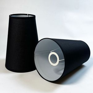 Pantalla de lámpara de tela con forma de cono E27, 12x18cm, altura 25cm, accesorio de iluminación de estilo contemporáneo hecho a mano - Product Image 3