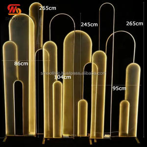 SMOOTH Handmade Wedding Banquet <b>Hall</b> LED Backdrop Arch Stand with 7-8ft Height Metal Iron Warm <b>Light</b> for Event Stage Decoration - Product Image 4