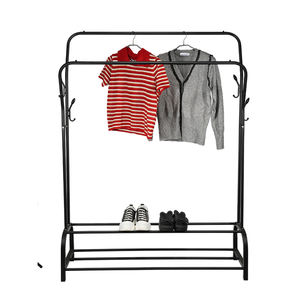 Bastidores de almacenamiento de poste redondo Estante Perchero de <span class=keywords><strong>pie</strong></span> percheros con estante inferior - Product Image 3