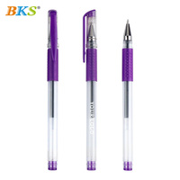 Stylo Gel Promotionnel BKS Pas Cher, Écriture Fluide, Pointe de 0,5 mm, Encre Noire et Rouge, Impression Sérigraphique sur Plastique pour Usage Scolaire et de Bureau