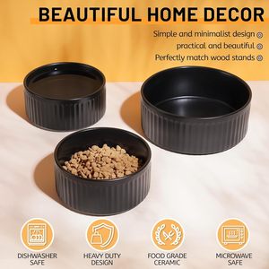 Bols pour chiens en céramique écologiques de <span class=keywords><strong>6</strong></span> pouces avec motif uni et design imperméable pour chats - Bol pour nourriture et eau - Product Image 3