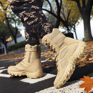 Bottes tactiques montantes de style <span class=keywords><strong>militaire</strong></span> pour hommes - Chaussures de randonnée, de travail et d'escalade en extérieur, pour la jungle et le désert (tissu en maille KPU) - Product Image 4