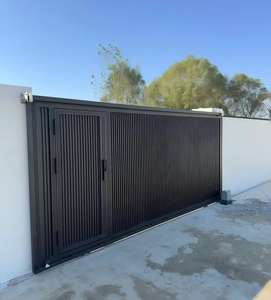 Porte coulissante en aluminium de haute qualité, personnalisable en hauteur, avec rouleaux, porte principale électrique pour cour - Product Image 3