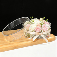 Boîte Cadeau Ronde Transparente en PS Alimentaire Épaissi avec Couvercle pour Bouquet de Fleurs, Gâteau Mousse, Souvenir de Mariage, Vente en Gros