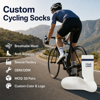 Chaussettes de cyclisme pour jeunes hommes, personnalisables avec logo OEM, respirantes en maille, chaussettes de sport athlétiques, écologiques, pour vélo de route