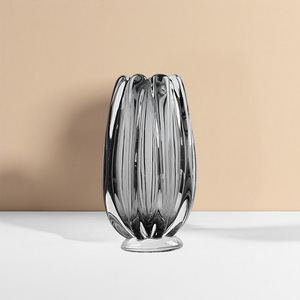 Vaso in Vetro Grigio Fumé Stile Vintage, Fatto a Mano, per Idroponica, da Tavolo, Ecologico, per Matrimoni e Decorazioni per la Casa Diwali - Product Image 4