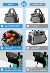 Sac personnalisé en tissu Oxford, sac à bandoulière pour le stockage des aliments, boîte à vin pour pique-nique, sac isotherme pour le déjeuner - Product Image 5