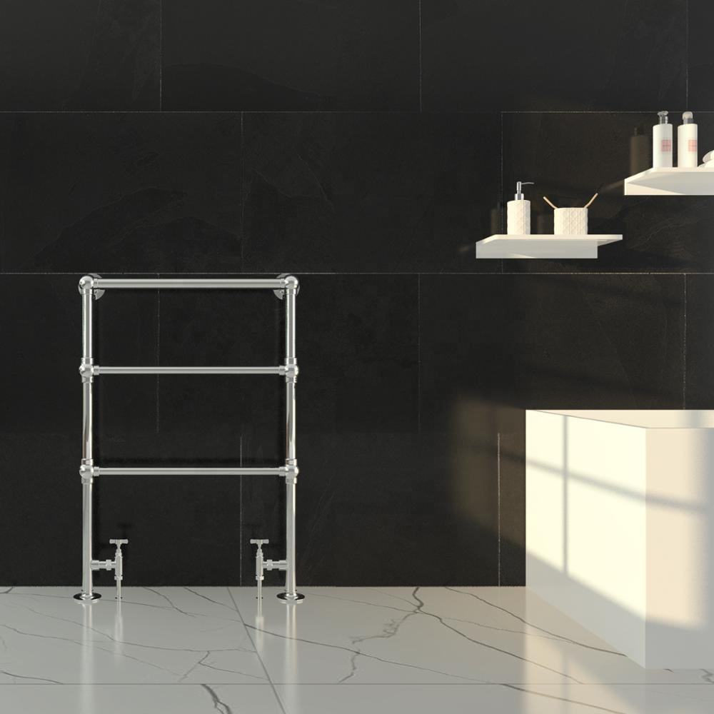 brushed brass bathroom floor radiator period