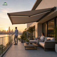 Auvent en alliage d'aluminium à cassette intégrale, éclairage LED, imperméable, protection UV, toile pare-soleil pour villa et patio, directement de l'usine