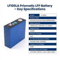 Sel Baterai LiFePO4 Profesional LF100LA 3.2V 100Ah Kelas LFP Grade A, Sel Prismatic Isi Ulang Siklus Dalam untuk Kendaraan Listrik EV