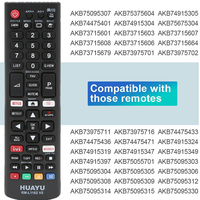 Control Remoto Universal Inteligente para Televisor HUAYU RM-L1162 V5 AKB75375604 IR de Repuesto para LG