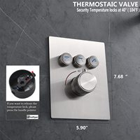 Robinet mitigeur dissimulé en laiton, Kit de vanne de dérivation thermostatique de douche à 3 voies