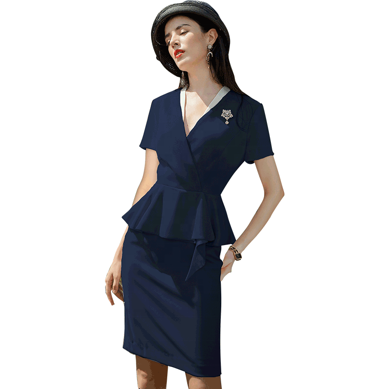 Custom Professional Ladies Formal Navy Blue