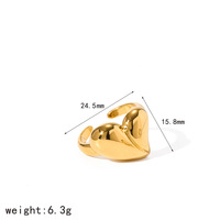 Bague ouverte Gaovo pour femme, personnalisée, polyvalente, géométrique, creuse, en acier inoxydable plaqué or 18 carats, simple et minimaliste