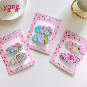 Ausgefallene Kinder Haars pange Designs New Style Blumen haar Zubehör für Mädchen Kunststoff Alligator Haars pangen Großhandel Karton Verpackung - Product Image 3