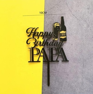 Acrílico Super papá Topper de la torta de día de padre <span class=keywords><strong>feliz</strong></span> pastel Topper mejor papá padre cumpleaños Cupcake Topper fiesta decoraciones de la torta pastel de - Product Image 5