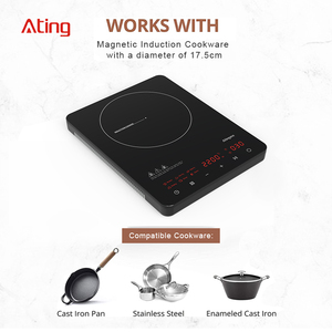 Nueva <span class=keywords><strong>Placa</strong></span> de <span class=keywords><strong>Inducción</strong></span> Negra con Certificación CE, Cocina Eléctrica de 2200W, Hornilla de <span class=keywords><strong>Inducción</strong></span> Individual - Product Image 5