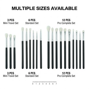 Brochas de Maquillaje de Pelo de Cabra Blancas para Difuminar Sombras de Ojos, Marca Privada - Product Image 5