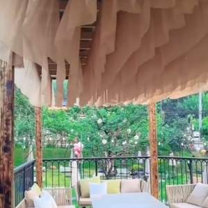 Chiffon <b>Ceiling</b> Gauze Curtains Wedding <b>Ceiling</b> Decorations S-shaped Wave Design Genting Yarn Mantle Hanging Ornament - Product Image 4