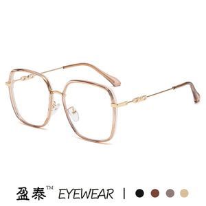 กรอบแว่นตาทรงสี่เหลี่ยมแบบเต็มกรอบ วัสดุ TR โลหะ เลนส์ PC ป้องกันแสงสีฟ้า เลนส์ใส Unisex รุ่น 22034 - Product Image 3