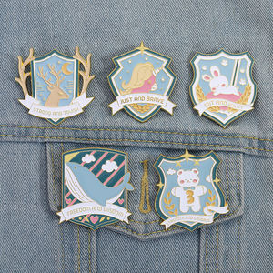 Arguzia e agilità solo e coraggioso smalto spilla stile animale distintivo distintivo gioielli regalo per gli amici - Product Image 1