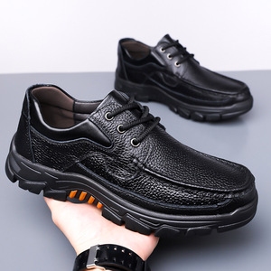 Mocassins pour hommes en cuir de vachette véritable de haute qualité, chaussures décontractées, texture douce, semelle épaisse, chaussures à enfiler, printemps/été - Product Image 6