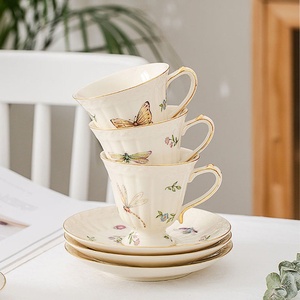 Juego <span class=keywords><strong>de</strong></span> Taza y Platillo <span class=keywords><strong>de</strong></span> Porcelana Hechos a Mano <span class=keywords><strong>de</strong></span> Estilo Rústico Vintage, Exquisito Juego <span class=keywords><strong>de</strong></span> Regalo Europeo para el Té <span class=keywords><strong>de</strong></span> la Tarde Francés - Product Image 4