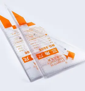 wholesale plastic ruler 40cm set square ruler 2pieces set drawing ruler measuring tools school office stationary
