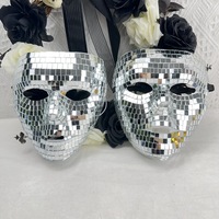 Masque de fête disco miroir pour la remise des diplômes, la fête des pères, le cosplay, les soirées en boîte de nuit, masque réfléchissant intégral pour festival