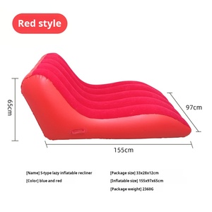 <b>Inflatable</b> <b>Sofa</b> Chair with Footrest and Recliner Flocking Material Foldable Design for Outdoor Use - Product Image 6