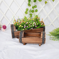 Pot de fleurs en bois carbonisé glacé pour dropshipping, design original, pour plantes succulentes, avec boîte à fleurs en bois traité