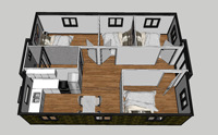 Bureau conteneur modulaire à faible coût, maison en verre extensible de 40 pieds, hôtel et atelier modernes, année 2026