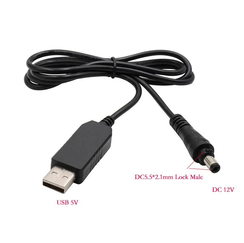 12vコンバーターコンバーター9vDc電源ケーブルインバーターUSB5vから12vステップアップ5.52.1mm、ロック防水ケーブル付き