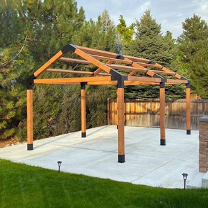 Kit de supports de <span class=keywords><strong>pergola</strong></span> galvanisés, <span class=keywords><strong>connecteur</strong></span> d'angle robuste pour cadre de poteaux en bois, idéal pour le bricolage extérieur - Product Image 4