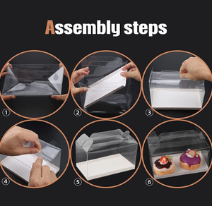 Récipient à gâteaux en plastique transparent portable unique pour les mariages, les anniversaires et les douches de bébé Emballage de transport artisanal recyclable - Product Image 4