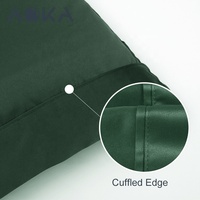 Parure de lit AOKA de luxe en satin de polyester soyeux uni, respirante, avec drap-housse et taies d'oreiller pour la décoration intérieure de la maison