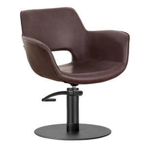 Poltrona da Barbiere in Stile Vintage con Dettagli in Legno Marrone Scuro, Sedia per <span class=keywords><strong>Parrucchiere</strong></span> e Lavatesta per Salone di Bellezza - Product Image 1