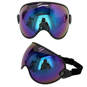 Kính chống UV ống kính xe máy nửa Mũ Bảo Hiểm Kính mát đầy màu sắc Windproof bong bóng lá chắn Retro xe máy Mũ bảo hiểm kính - Product Image 2