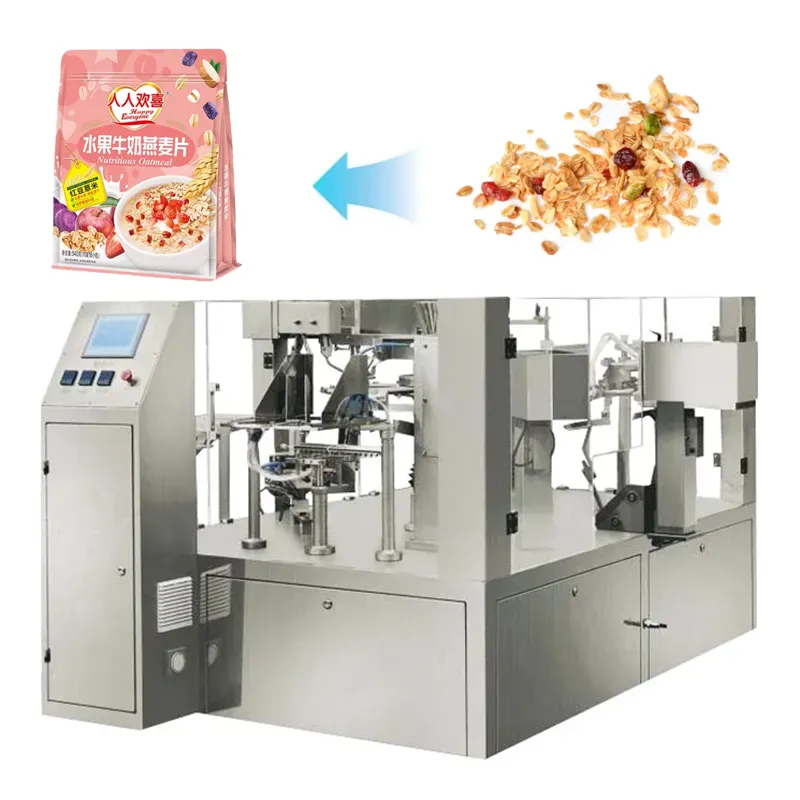 Multihead định lượng máy đóng gói ngay lập tức ngũ cốc rang yến mạch oatmeals đóng bao máy đóng gói
