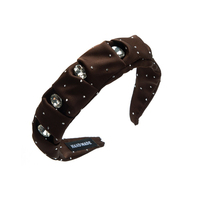 Serre-tête élégant en strass étoilés pour femme, simple et tendance, en tissu à bord large, accessoire pour cheveux et lavage du visage