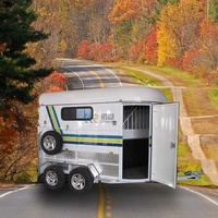 Nouvelle remorque de transport pour 2 chevaux à vendre, essieu simple, fenêtres, haute puissance, ATV, essieu simple, remorque à chargement en angle pour 2 chevaux