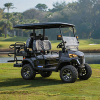 Voiturette de golf électrique 60V 4 places, autonomie minimale 90 km, pneus de 14 pouces, plateforme arrière pour caddie, idéale pour les centres de villégiature et les hôtels