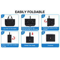 Faltbare Polyester-Tragetasche mit individuellem Logo für Damen, Arbeit, Reisen, große Schultertasche, Einkaufstasche mit Reißverschluss und Knopf