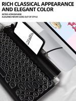 Keyboard mekanis Retro Punk 83-Key, Tablet PC mode gigi biru nirkabel topi Multi tombol Laptop game Arab UK